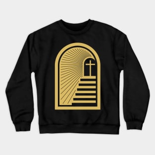 Stairs leading to the cross of Christ. Crewneck Sweatshirt